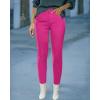 imageluvamia Womens Fleece Lined Jeans Winter Thermal Denim Jeggings Skinny High Waisted Stretch Warm LeggingsFuchsia