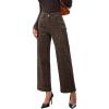 imageluvamia Wide Leg Jeans Woman Trendy High Waisted Leopard Cheetah Print Ankle Length Stretchy Denim Pants with PocketsMini Brown Leopard