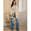 imageluvamia Trench Coat Women Mid Length Classic Double Breasted Lapel Business Casual Fall Jacket Coats Outerwear with BeltBeige