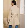imageluvamia Trench Coat Women Mid Length Classic Double Breasted Lapel Business Casual Fall Jacket Coats Outerwear with BeltBeige