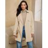 imageluvamia Trench Coat Women Mid Length Classic Double Breasted Lapel Business Casual Fall Jacket Coats Outerwear with BeltBeige