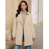 imageluvamia Trench Coat Women Mid Length Classic Double Breasted Lapel Business Casual Fall Jacket Coats Outerwear with BeltBeige