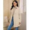 imageluvamia Trench Coat Women Mid Length Classic Double Breasted Lapel Business Casual Fall Jacket Coats Outerwear with BeltBeige