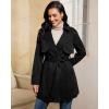 imageluvamia Trench Coat Women Mid Length Classic Double Breasted Lapel Business Casual Fall Jacket Coats Outerwear with BeltBlack