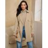 imageluvamia Trench Coat Women Mid Length Classic Double Breasted Lapel Business Casual Fall Jacket Coats Outerwear with BeltKhaki