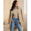 imageluvamia Trench Coat Women Mid Length Classic Double Breasted Lapel Business Casual Fall Jacket Coats Outerwear with BeltKhaki