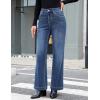 imageluvamia Flare Jeans for Women Thin Fleece Lined High Waisted Wide Leg Trendy Fall Stretchy Denim Pants Trouser JeansClassic Blue
