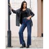 imageluvamia Flare Jeans for Women Thin Fleece Lined High Waisted Wide Leg Trendy Fall Stretchy Denim Pants Trouser JeansDarkness Blue