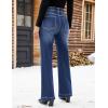imageluvamia Flare Jeans for Women Thin Fleece Lined High Waisted Wide Leg Trendy Fall Stretchy Denim Pants Trouser JeansDarkness Blue