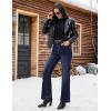 imageluvamia Flare Jeans for Women Thin Fleece Lined High Waisted Wide Leg Trendy Fall Stretchy Denim Pants Trouser JeansIndigo Skyblue