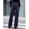 imageluvamia Flare Jeans for Women Thin Fleece Lined High Waisted Wide Leg Trendy Fall Stretchy Denim Pants Trouser JeansIndigo Skyblue