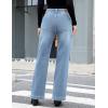 imageluvamia Flare Jeans for Women Thin Fleece Lined High Waisted Wide Leg Trendy Fall Stretchy Denim Pants Trouser JeansPowder Blue