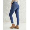 imageluvamia Skinny Jeans for Women Thin Fleece Lined High Waisted Front Yoke Fall Thermal Stretchy Denim Pants Warm JeggingsDarkness Blue