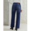 imageluvamia Women Jeans Wide Leg High Waisted Trendy Side Studded Embellished Distressed Stretchy Denim Pants Party JeansDarkness Blue