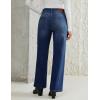 imageluvamia Women Jeans Wide Leg High Waisted Trendy Side Studded Embellished Distressed Stretchy Denim Pants Party JeansNightfall Blue
