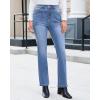 imageluvamia Bootcut Jeans for Women Trendy High Waisted Classic Boot Cut Stretchy Denim Pants Patch Pocket Trouser JeansMedium Blue