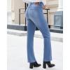imageluvamia Bootcut Jeans for Women Trendy High Waisted Classic Boot Cut Stretchy Denim Pants Patch Pocket Trouser JeansMedium Blue