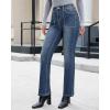 imageluvamia Bootcut Jeans for Women Trendy High Waisted Classic Boot Cut Stretchy Denim Pants Patch Pocket Trouser JeansVintage Dark Blue
