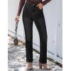 imageluvamia Bootcut Jeans for Women Trendy High Waisted Classic Boot Cut Stretchy Denim Pants Patch Pocket Trouser JeansWashed Black