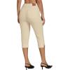 imageluvamia Capri Jeans for Women Trendy High Waisted Slim Split Hem Stretch Denim Jean Capris Cropped Pants Casual SummerVanilla