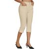 imageluvamia Capri Jeans for Women Trendy High Waisted Slim Split Hem Stretch Denim Jean Capris Cropped Pants Casual SummerVanilla