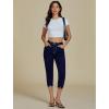 imageluvamia Jean Capri Pants for Women High Waisted Ripped Skinny Jeans Stretchy Denim Capris Cropped Jeggings with PocketsRinse Blue