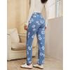 imageluvamia Straight Leg Jeans for Women Floral Printed High Waisted Trendy Cute Vintage Stretchy Denim Pants Boho JeansFloral Print 3  Medium Wash