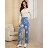 imageluvamia Straight Leg Jeans for Women Floral Printed High Waisted Trendy Cute Vintage Stretchy Denim Pants Boho JeansFloral Print 3  Medium Wash