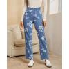 imageluvamia Straight Leg Jeans for Women Floral Printed High Waisted Trendy Cute Vintage Stretchy Denim Pants Boho JeansFloral Print 3  Medium Wash