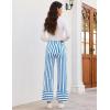 imageluvamia Striped Jeans for Women Wide Leg High Waisted Trendy Patch Pockets Stretchy Denim Pants Casual Trouser JeansBlue