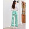 imageluvamia Striped Jeans for Women Wide Leg High Waisted Trendy Patch Pockets Stretchy Denim Pants Casual Trouser JeansGreen