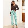 imageluvamia Striped Jeans for Women Wide Leg High Waisted Trendy Patch Pockets Stretchy Denim Pants Casual Trouser JeansGreen