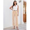 imageluvamia Striped Jeans for Women Wide Leg High Waisted Trendy Patch Pockets Stretchy Denim Pants Casual Trouser JeansOrange