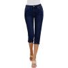 imageluvamia Jean Capri Pants for Women High Waisted Ripped Skinny Jeans Stretchy Denim Capris Cropped Jeggings with PocketsRinse Blue