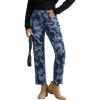 imageluvamia Straight Leg Jeans for Women Floral Printed High Waisted Trendy Cute Vintage Stretchy Denim Pants Boho JeansFloral Print 4  Dark Wash