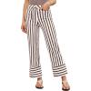 imageluvamia Striped Jeans for Women Wide Leg High Waisted Trendy Patch Pockets Stretchy Denim Pants Casual Trouser JeansBrown