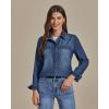 imageluvamia Denim Shirt Women Chambray Jean Western Shirts Long Sleeve Button Down TopsVintage Blue