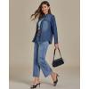 imageluvamia Denim Shirt Women Chambray Jean Western Shirts Long Sleeve Button Down TopsVintage Blue