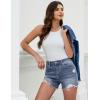 imageluvamia Jean Shorts for Women High Waisted Trendy Summer Casual Ripped Cutoff Stretchy Distressed Denim Shorts JortsAged Blue