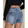imageluvamia Jean Shorts for Women High Waisted Trendy Summer Casual Ripped Cutoff Stretchy Distressed Denim Shorts JortsAged Blue