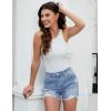 imageluvamia Jean Shorts for Women High Waisted Trendy Summer Casual Ripped Cutoff Stretchy Distressed Denim Shorts JortsBay Blue Rip