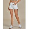 imageluvamia Jean Shorts for Women High Waisted Trendy Summer Casual Ripped Cutoff Stretchy Distressed Denim Shorts JortsBrilliant White