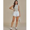 imageluvamia Jean Shorts for Women High Waisted Trendy Summer Casual Ripped Cutoff Stretchy Distressed Denim Shorts JortsBrilliant White