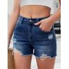 imageluvamia Jean Shorts for Women High Waisted Trendy Summer Casual Ripped Cutoff Stretchy Distressed Denim Shorts JortsDark Blue