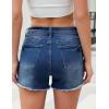 imageluvamia Jean Shorts for Women High Waisted Trendy Summer Casual Ripped Cutoff Stretchy Distressed Denim Shorts JortsDark Blue