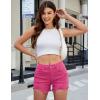 imageluvamia Jean Shorts for Women High Waisted Trendy Summer Casual Ripped Cutoff Stretchy Distressed Denim Shorts JortsHot Pink