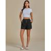 imageluvamia Linen Shorts for Women High Waisted Buttoned Elastic Waist Casual Summer Beach Lounge Comfy Shorts with PocketsBlack