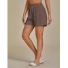 imageluvamia Linen Shorts for Women High Waisted Buttoned Elastic Waist Casual Summer Beach Lounge Comfy Shorts with PocketsBrown