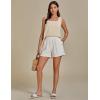 imageluvamia Linen Shorts for Women High Waisted Buttoned Elastic Waist Casual Summer Beach Lounge Comfy Shorts with PocketsCoconut Milk