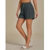 imageluvamia Linen Shorts for Women High Waisted Buttoned Elastic Waist Casual Summer Beach Lounge Comfy Shorts with PocketsDark Grey